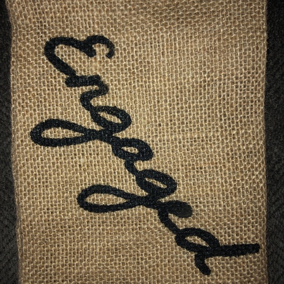 Engaged Burlap Wine Bag - Picture 2 of 3
